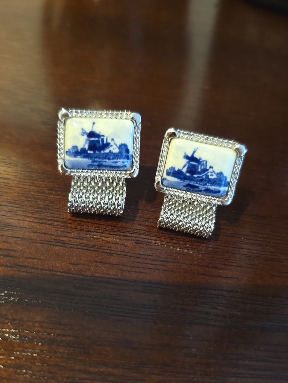 Delft | Ceramic Tile Cufflinks